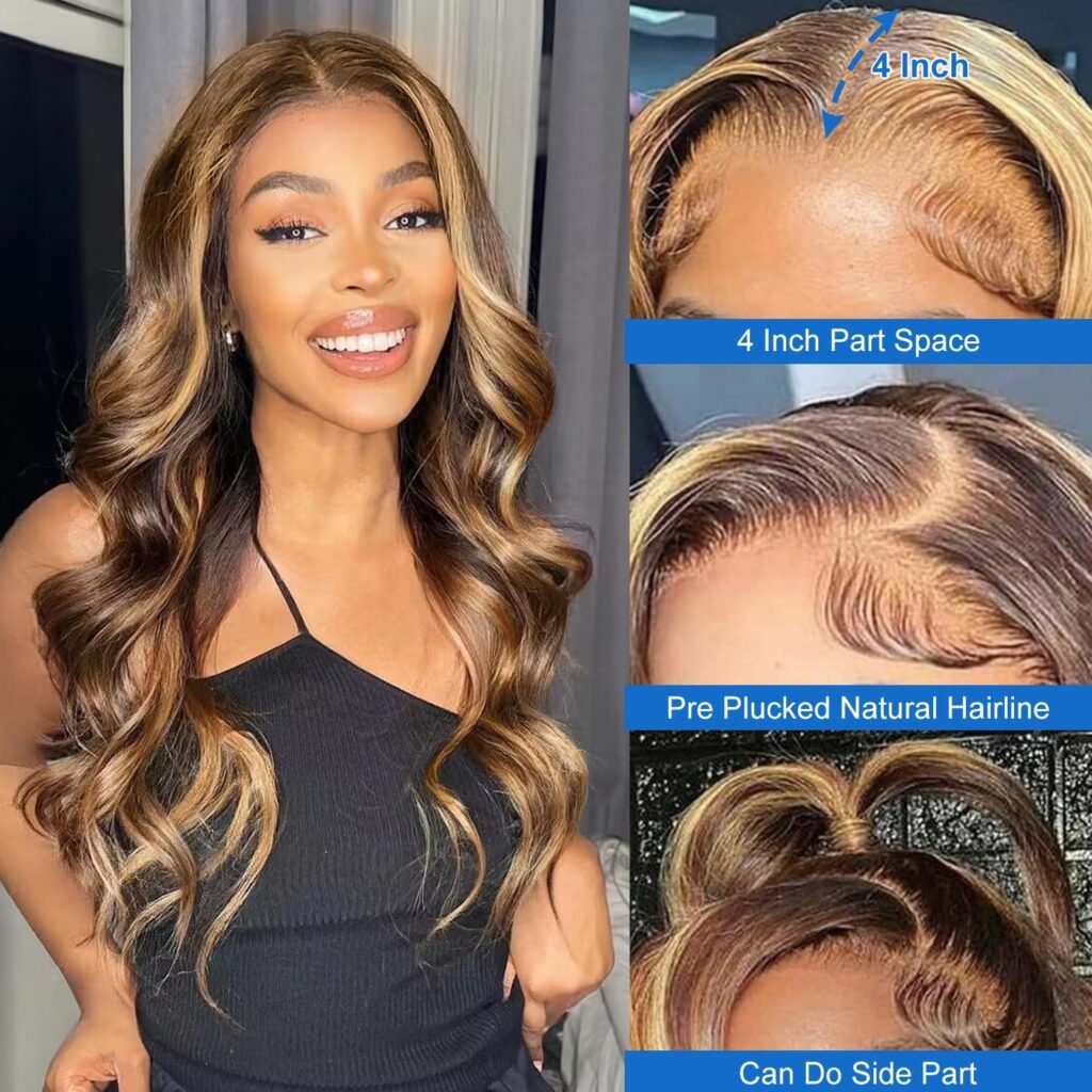 Body Wave Lace Front Wigs Human Hair 18 Inch 13x4 HD Transparent Lace Frontal Wig Pre Plucked with Baby Hair 180% Density Brazilian Wigs for Black Women Natural Color