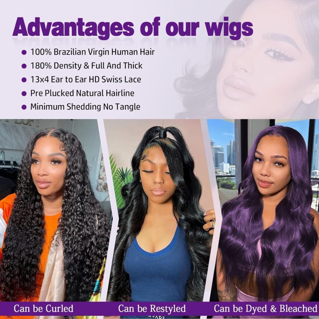 Body Wave Lace Front Wigs Human Hair Pre Plucked 13x4 HD Glueless Lace Frontal Wigs for Women 180 Dentisy Brazilian Human Hair Lace Front Wigs with Baby Hair Natural Black 28 Inch