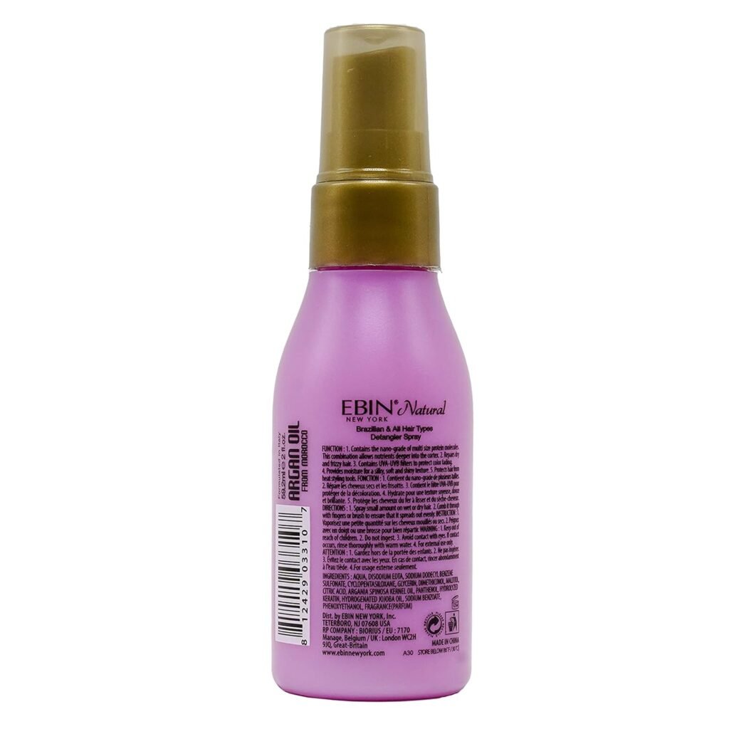 Moroccan Argan Oil 5 Second Detangler Wig  Weave 2oz / 60ml - Instant moisture | Lightweight conditioning | Softening and smoothing | Add natural shine and moisture | Wig  Weave 2 oz / 60ml