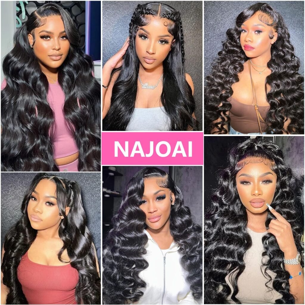 Body Wave Lace Front Wigs Human Hair Pre Plucked 13x4 HD Transparent Lace Frontal Wigs Human Hair with Baby Hair 180 Density Glueless Human Hair Wigs for Black Women Natural Color 20 Inch