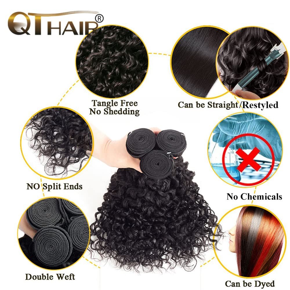 QTHAIR Brazilian Curly Hair Weave 4Bundles Review